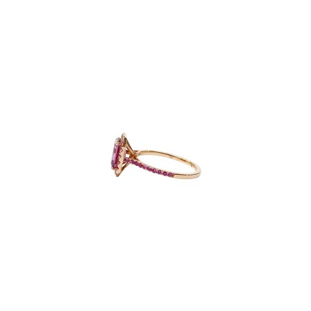 Bague Isabelle Barrier en or rose, diamants naturels et pierres fines, taille 53